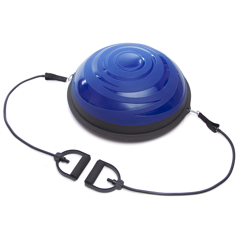

Балансировочная платформа цельная BOSU с двумя эспандерами d-57см черно-синяя FI-1935