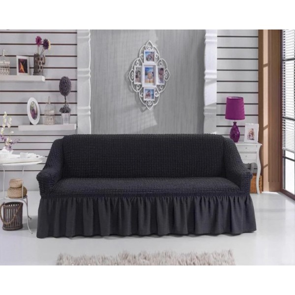 

Чехол на диван с юбкой Home Collection Evibu Турция Графитовый (NT-10315)