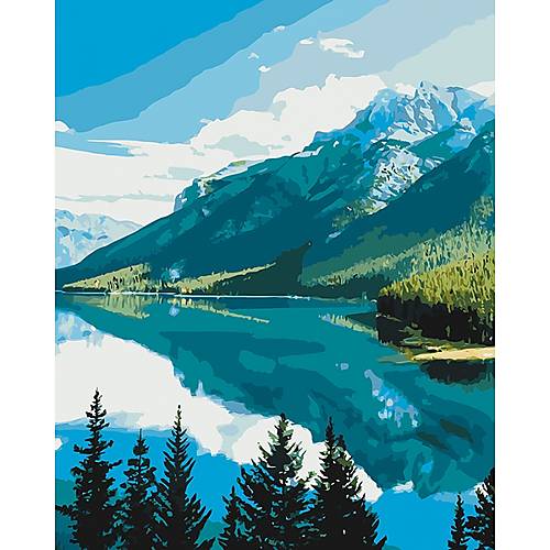 

Набор для росписи по номерам. "Горная красота" 40 * 50см Идейка (КНО2266)