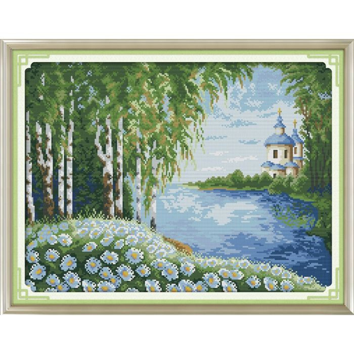 

Вышивка крестиком "Уютная церковь" YuSVit 61х48см F383