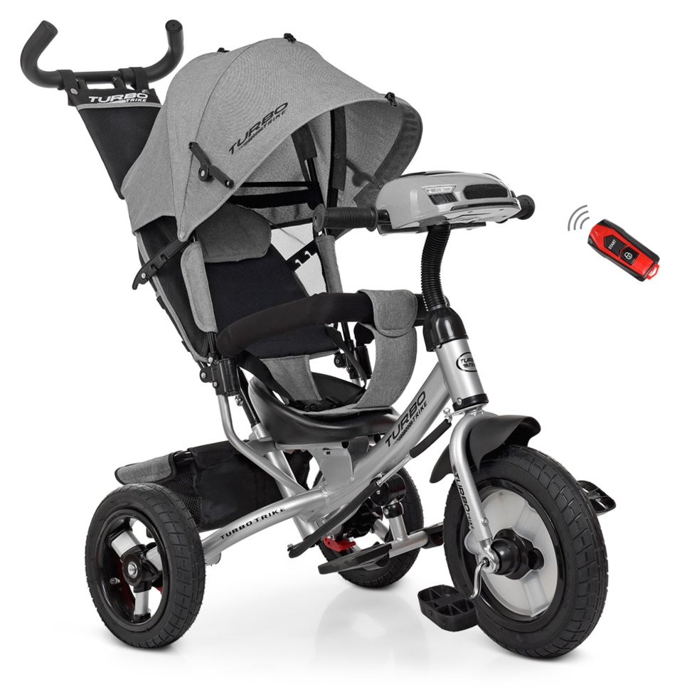

Велосипед трехколесный TURBO TRIKE M 3115HA-19Lс музыкальными и световыми эффектами на руле серый