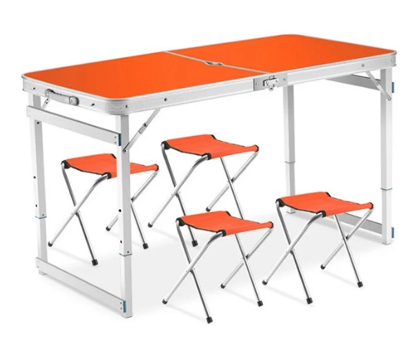 

Усиленный раскладной стол чемодан для пикника со стульями 120Х60Х70 см Folding Table (3 режима высоты) (63233-203)