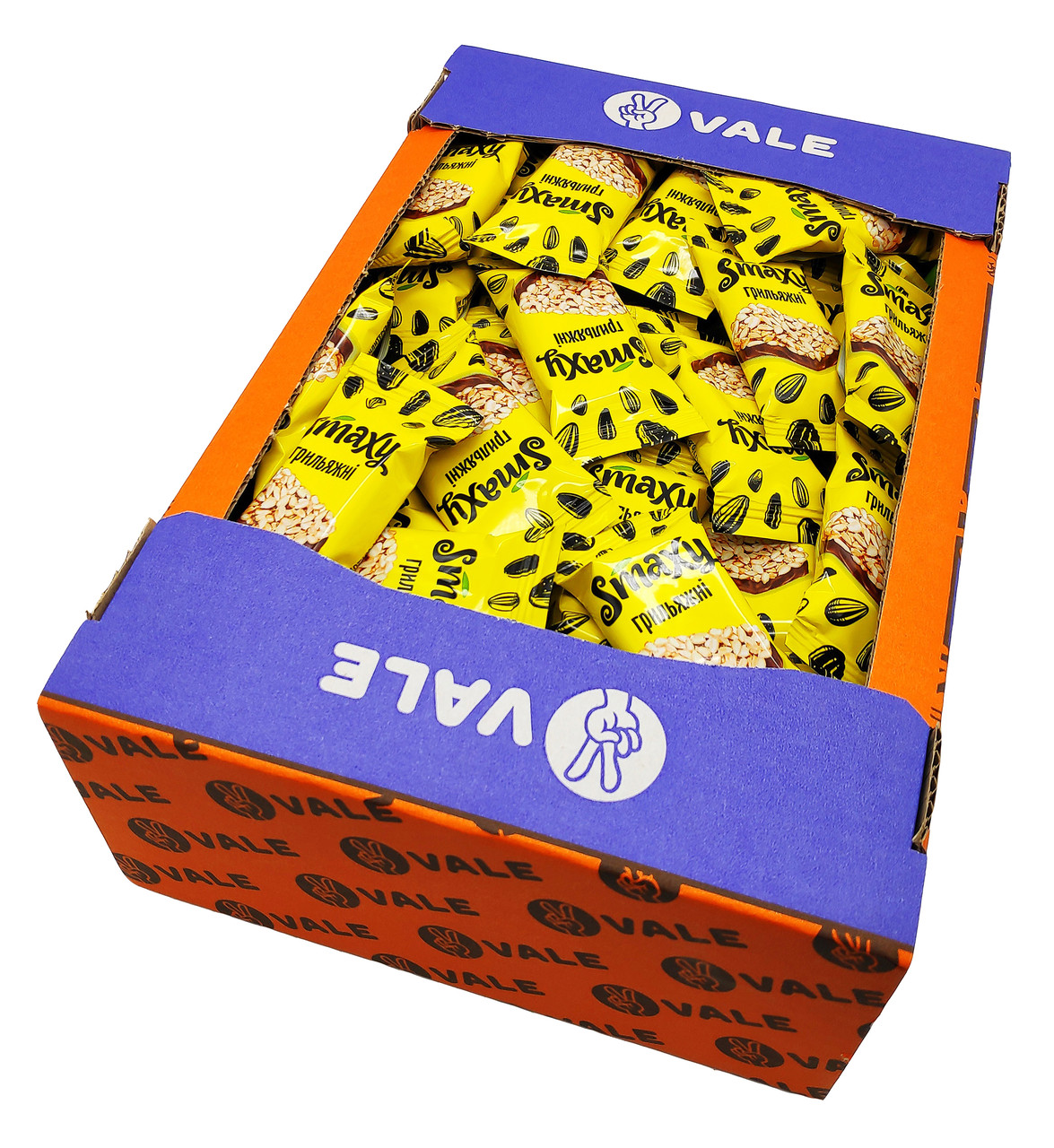 

Упаковка фруктовых мини-батончиков Vale Smaxy Грильяж 2000 г
