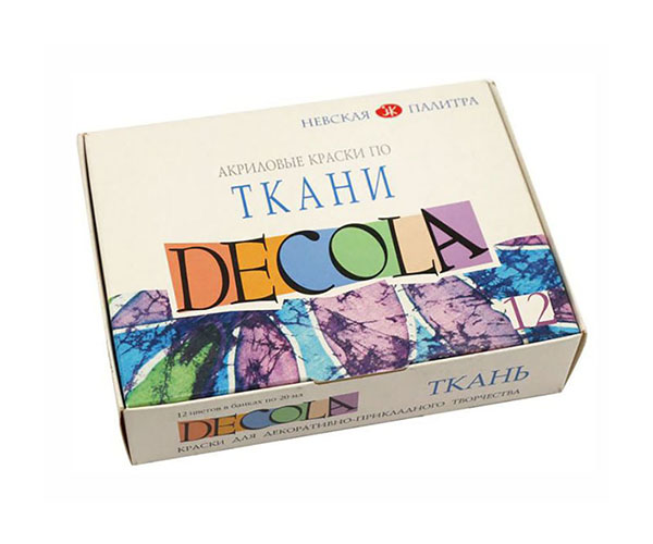 

Набор красок акриловых Decola по ткани 12 цветов по 20 мл (350438)