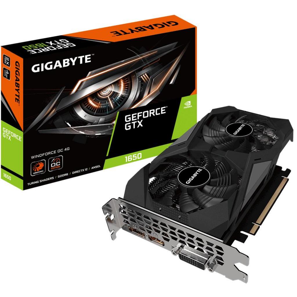 

Відеокарта GIGABYTE GeForce GTX1650 4096Mb D6 WF2 OC (GV-N1656WF2OC-4GD)