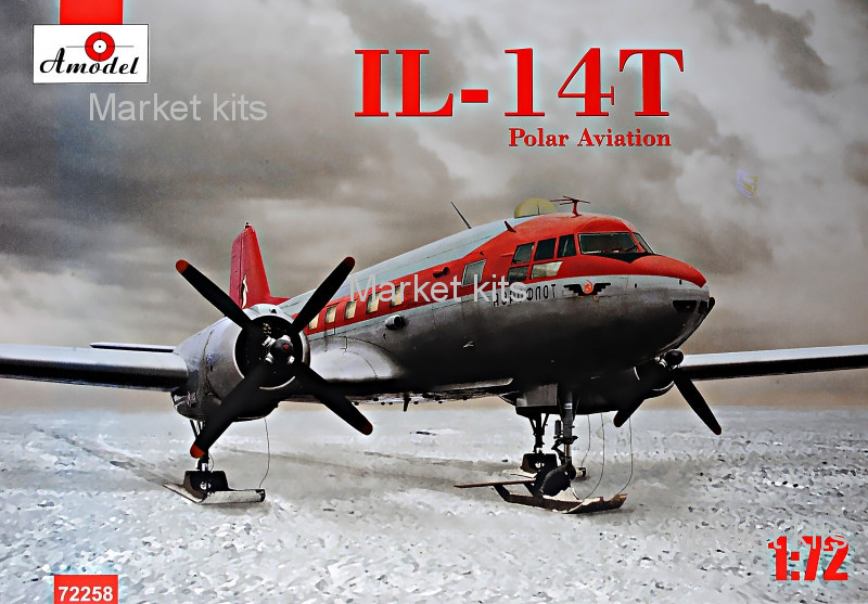 

Транспортный самолет Ил-14Т "Полярная авиация" 1:72 AMODEL (AMO72258)