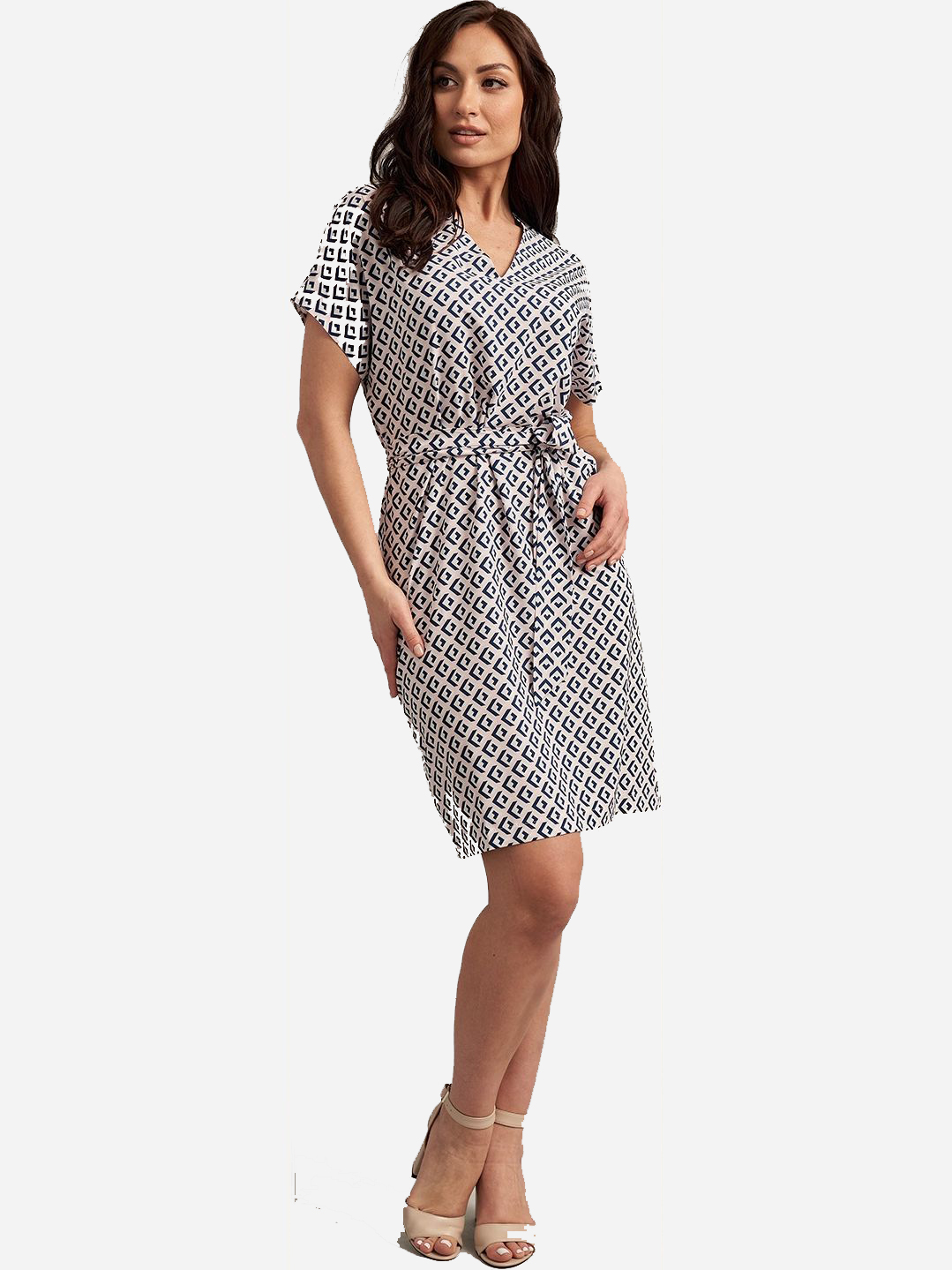 

Платье Le Bourdon 174FM/MAG-364 54UA Белое с серым