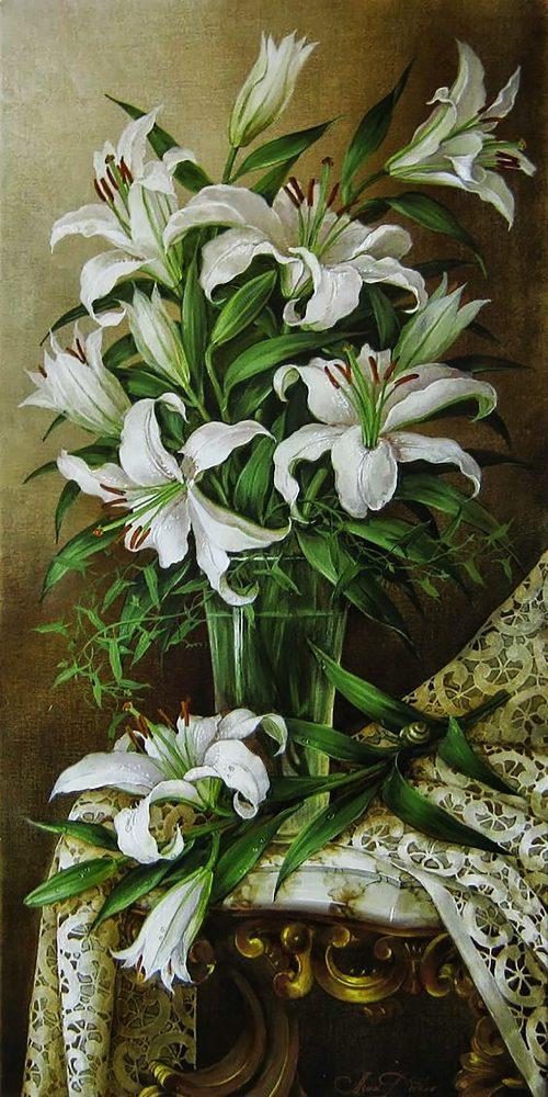 

Набор алмазной вышивки "Букет белых лилий". Художник Dobel Elena "Чарівний діамант"