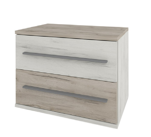 

Тумба прикроватная Сокме Милана Дуб крафт белый/Дуб крафт серый