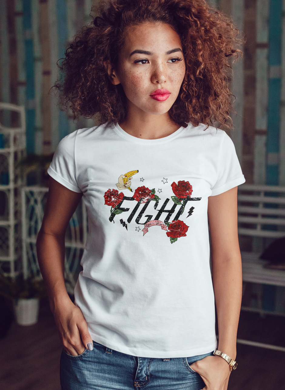 

Футболка с модным принтом OWEAR fash17WH- Белый, Футболка с модным принтом OWEAR fash17WH-L Белый
