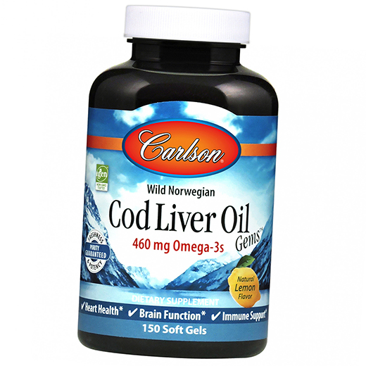 

Cod Liver Oil Gems Carlson Labs 150гелкапс Лимон (67353004)