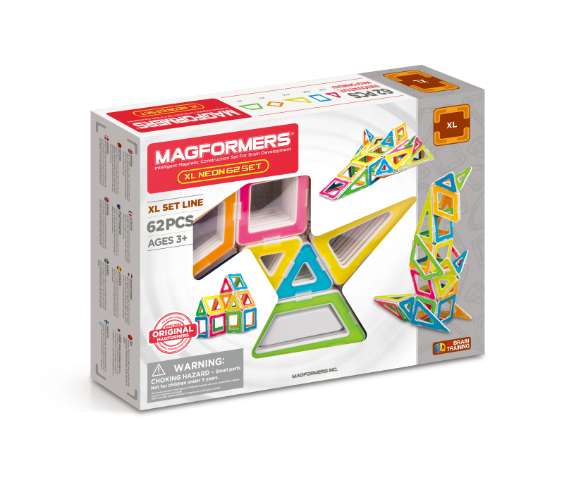 

Магнитный конструктор Magformers Neon XL, 62 эл. (706007)