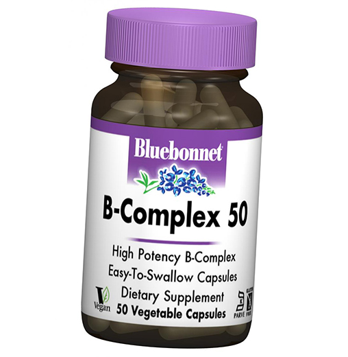 

Витамины группы В, B-complex 50, Bluebonnet Nutrition 50вегкапс (36393020)