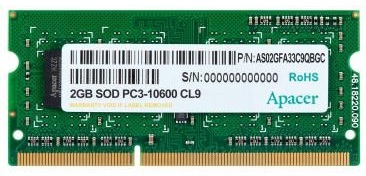 

Оперативна пам'ять Apacer DDR3 2GB 1333Mhz (DS.02G2J.H9M) (6360422)