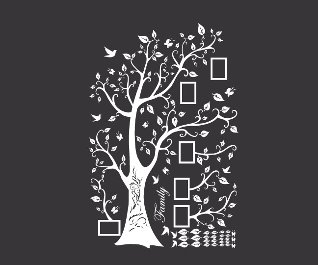 

Интерьерная виниловая наклейка на стену IdeaClock Tree of happiness with frames 200х145 см Белая(39160-46)