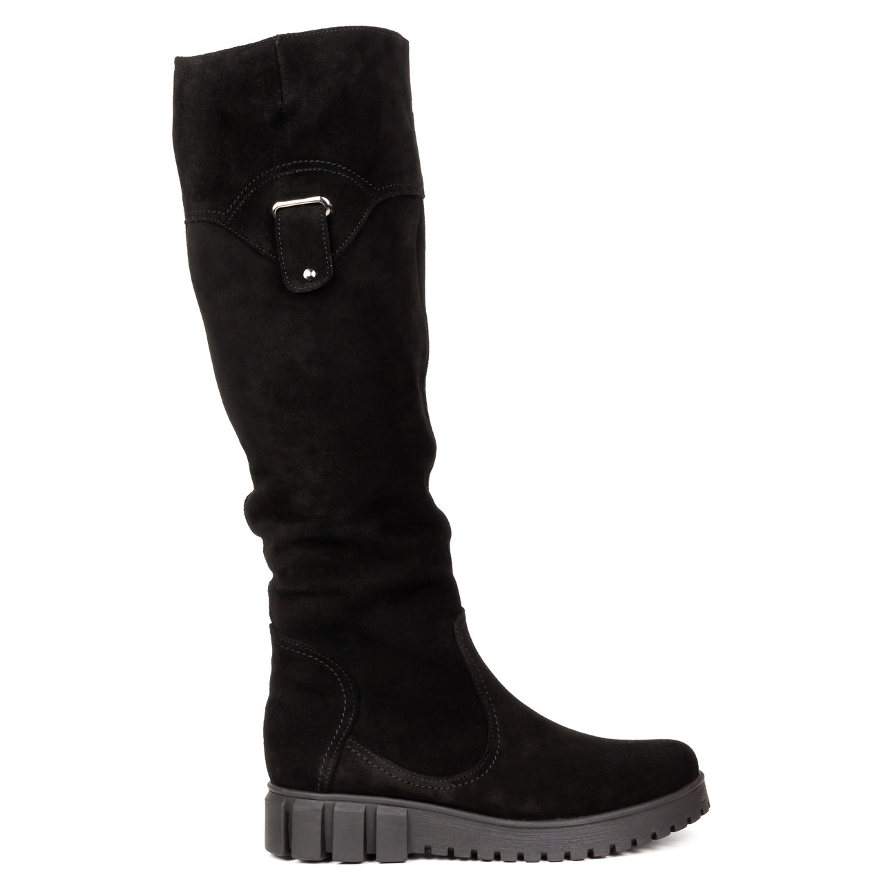 

Сапоги женские с мехом Woman's heel 37 черные (О-751)