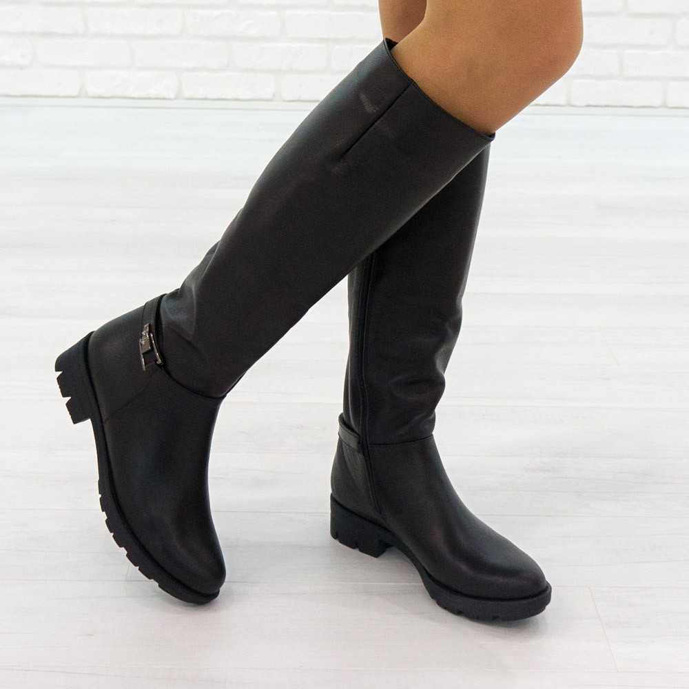 

Сапоги женские Woman's heel 36 черные (О-744)
