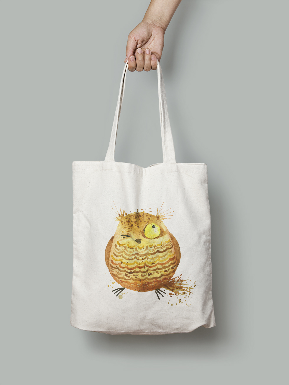 

Эко-сумка Owear с ярким принтом aqua300Bag-WH Светло-бежевый