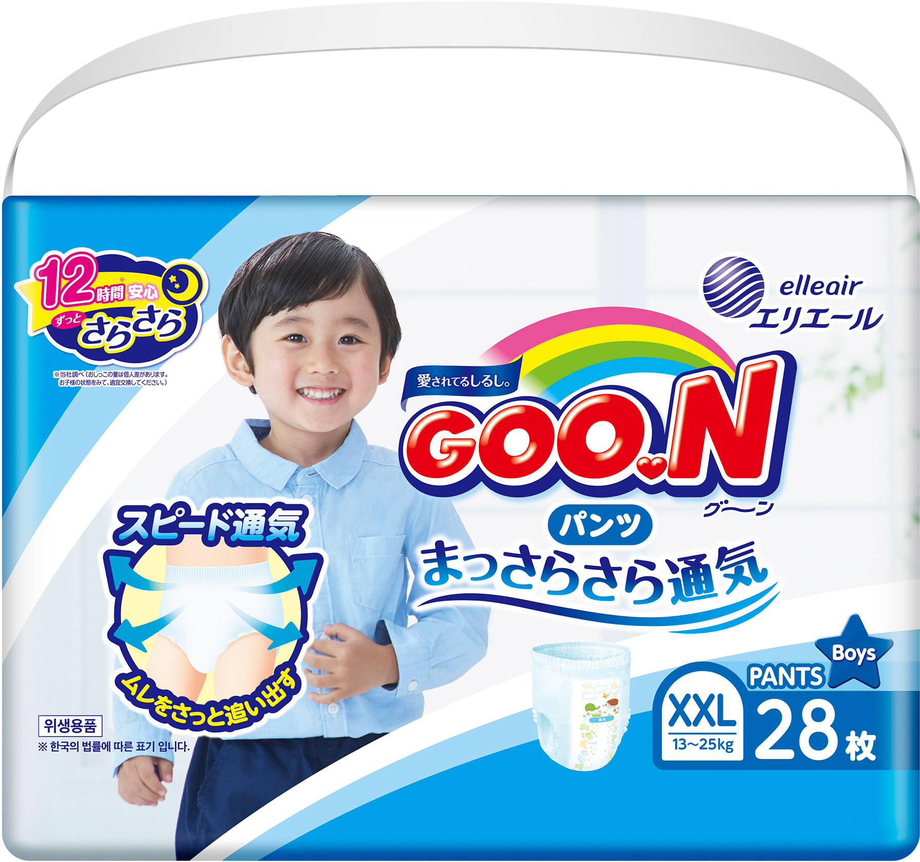 

Трусики-подгузники GOO.N BigBig XXL 13-25 кг для мальчиков 28 шт (843100) (4902011751420)