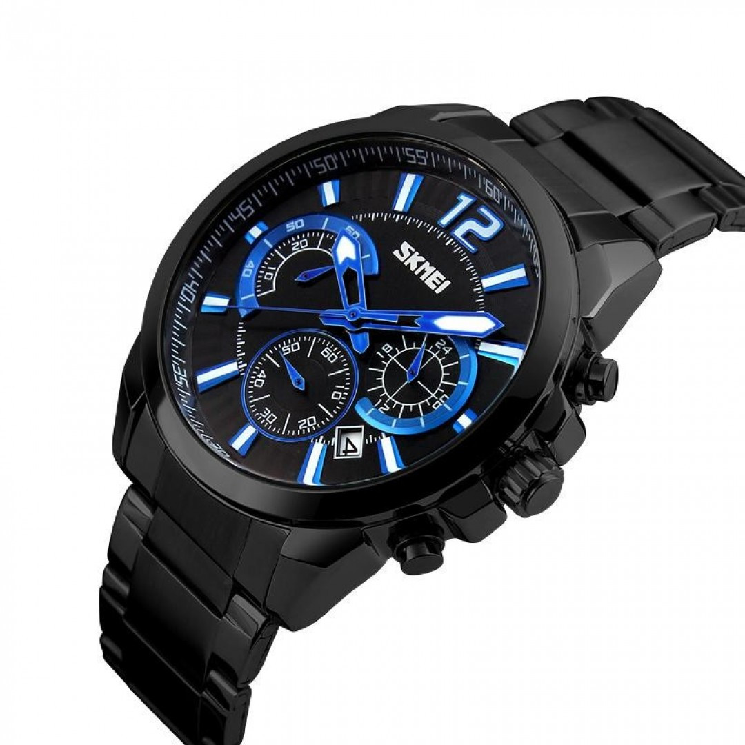 

Мужские часы Skmei 9108 Chronograph 3Bar Black (0270)