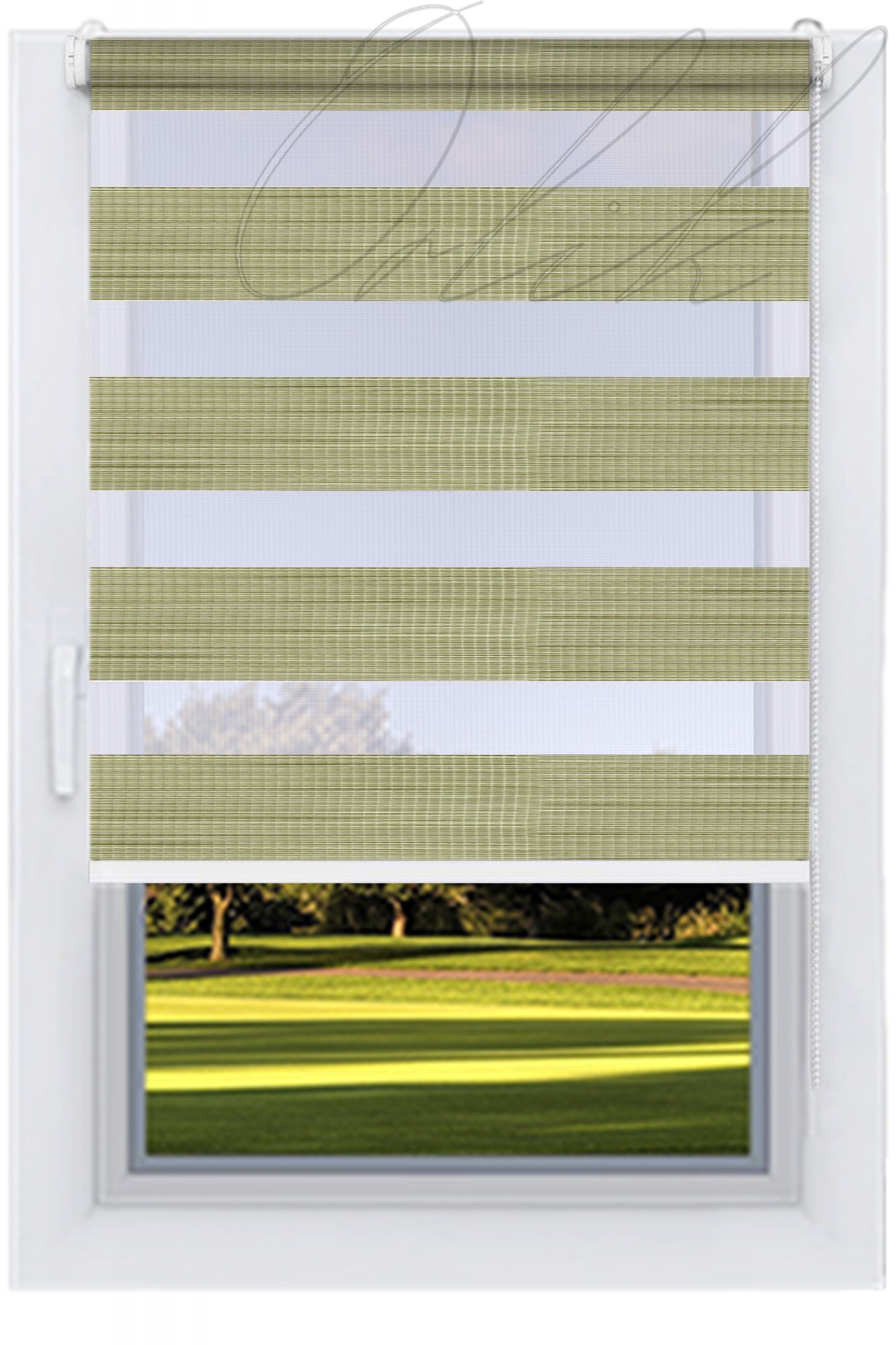 

Ролета тканевая DECOLUX СИЕНА Оливковый 52,5х160 Д-Н вал 32 белый