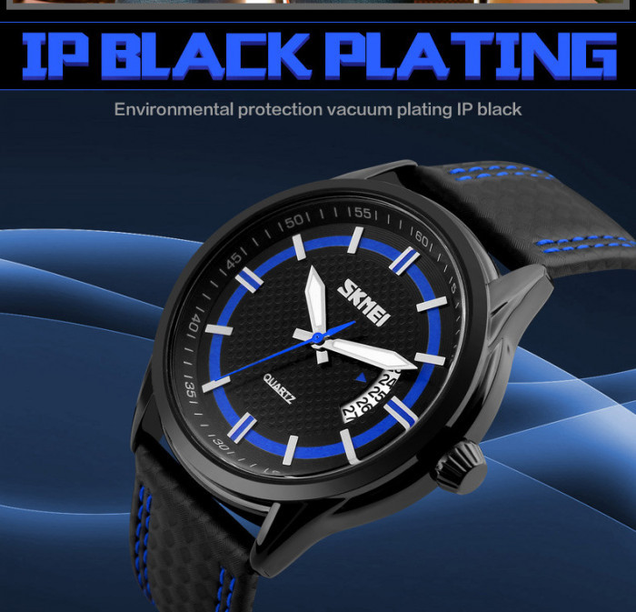 

Мужские часы Skmei 9116 Classic 3Bar black plating (0275)