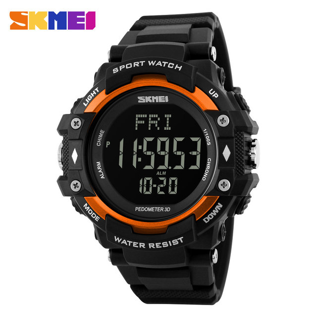 

Часы с шагомером и пульсомером Skmei 1180 Pedometer 3D orange (0311)