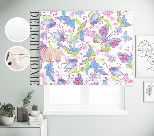 

Римская штора с фотопечатью 15-153 система Light I&H Джуси велюр 150*170 см