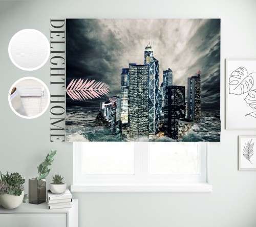 

Римская штора с фотопечатью 08-096 система Prestige I&H Джуси велюр 90*170 см