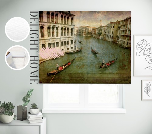 

Римская штора с фотопечатью 00-055 система Prestige I&H Джуси велюр 170*170 см