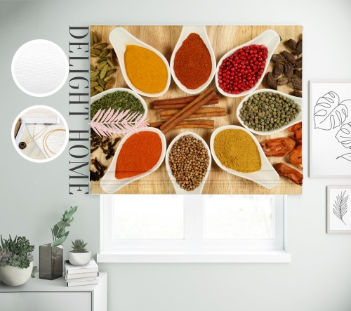 

Римская штора с фотопечатью 00-056 система Light I&H Джуси велюр 90*170 см