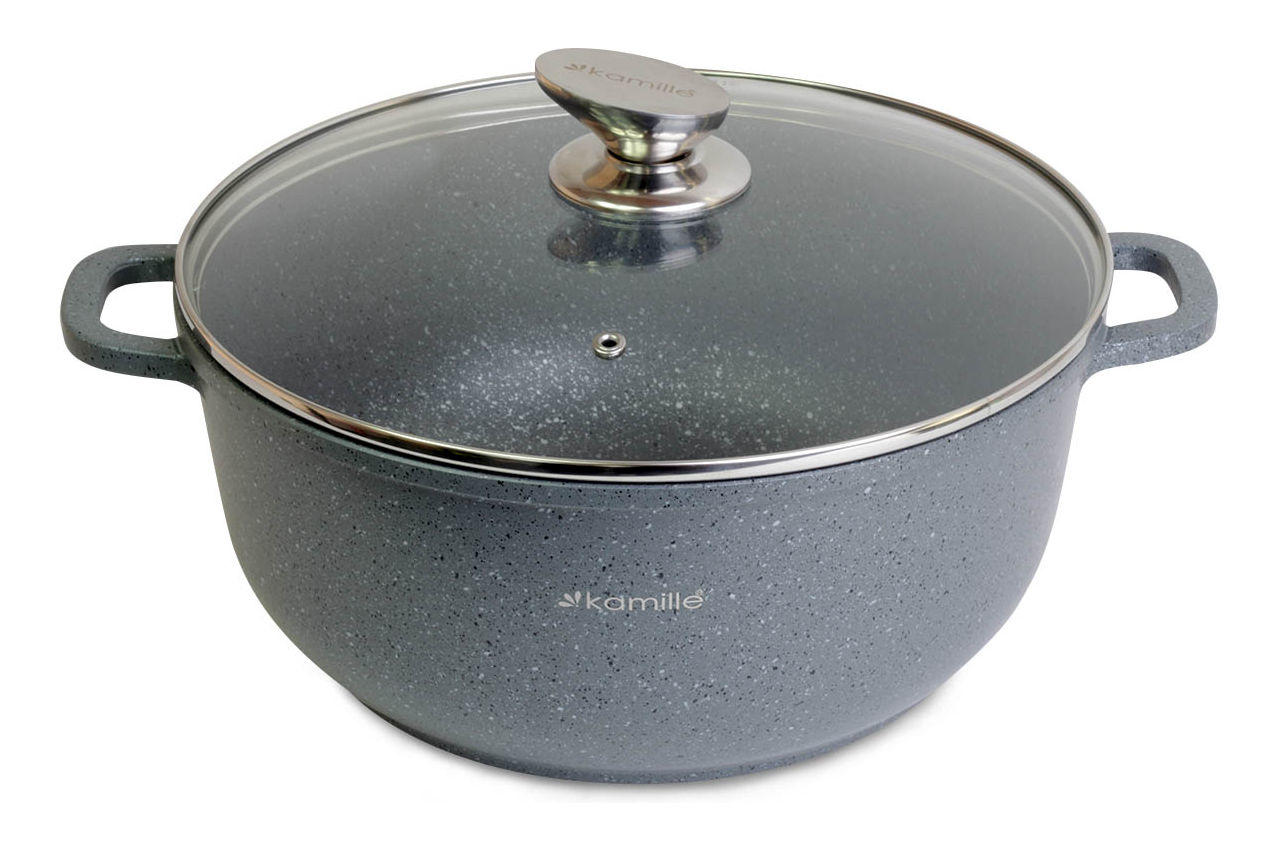 

Кастрюля антипригарная Kamille - 28см 6,5 л гранит (4426)