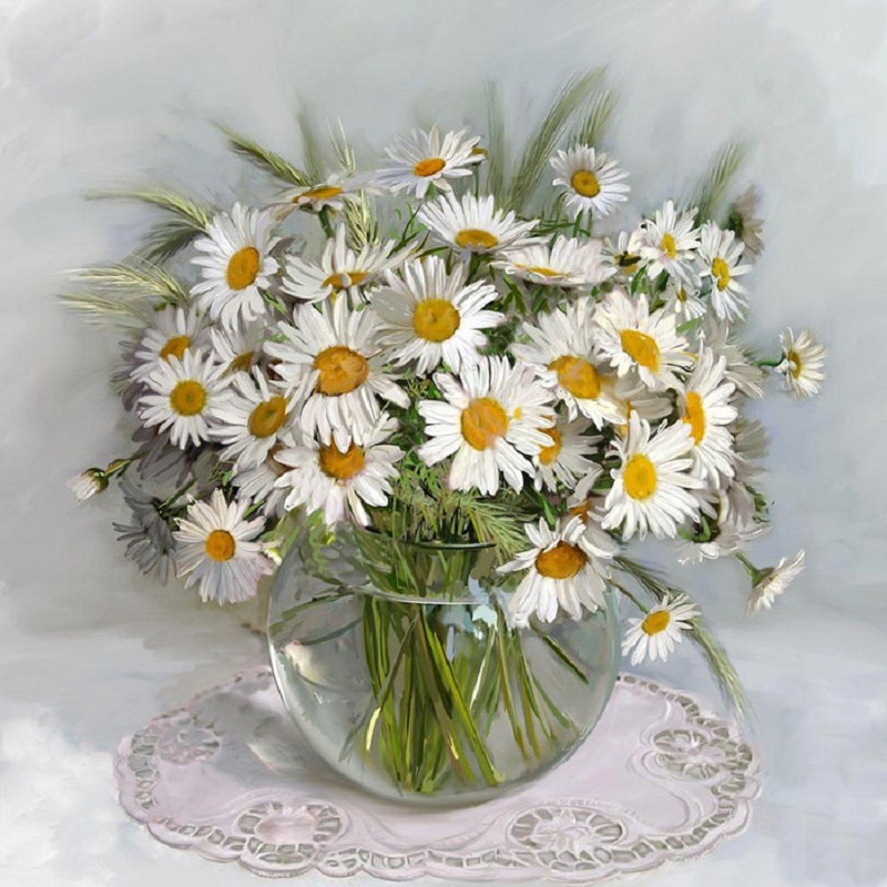 

Набор алмазной вышивки "Букет ромашек" Чарівний діамант