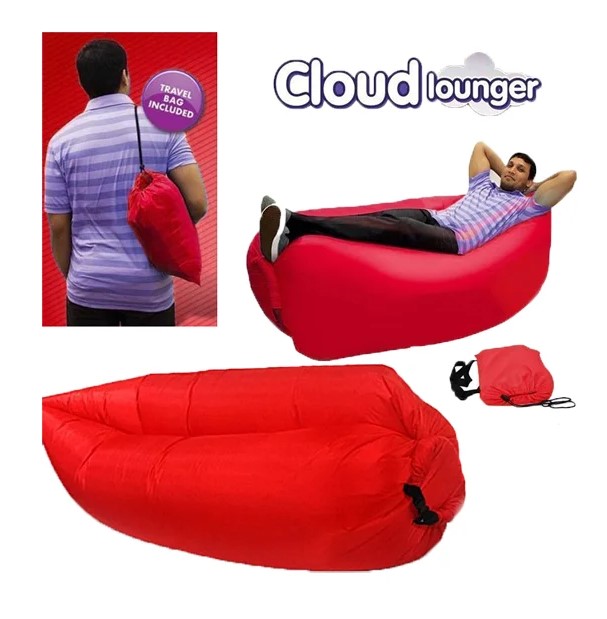 

Надувной матрас, диван, шезлонг Cloud Lounger красный, в сумке
