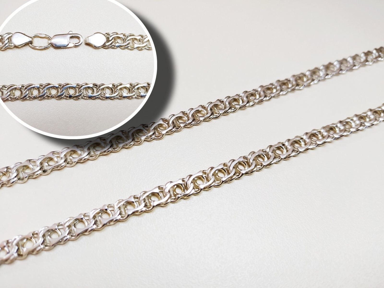 

21,24г. Серебряная цепь 925 пробы. Арабский бисмарк. 60 см. ДР3727