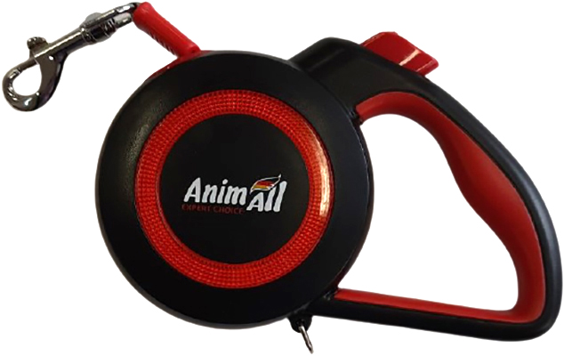 

Поводок-рулетка AnimAll Reflector MS7110-3M S до 15 кг 3 м Красно-черный