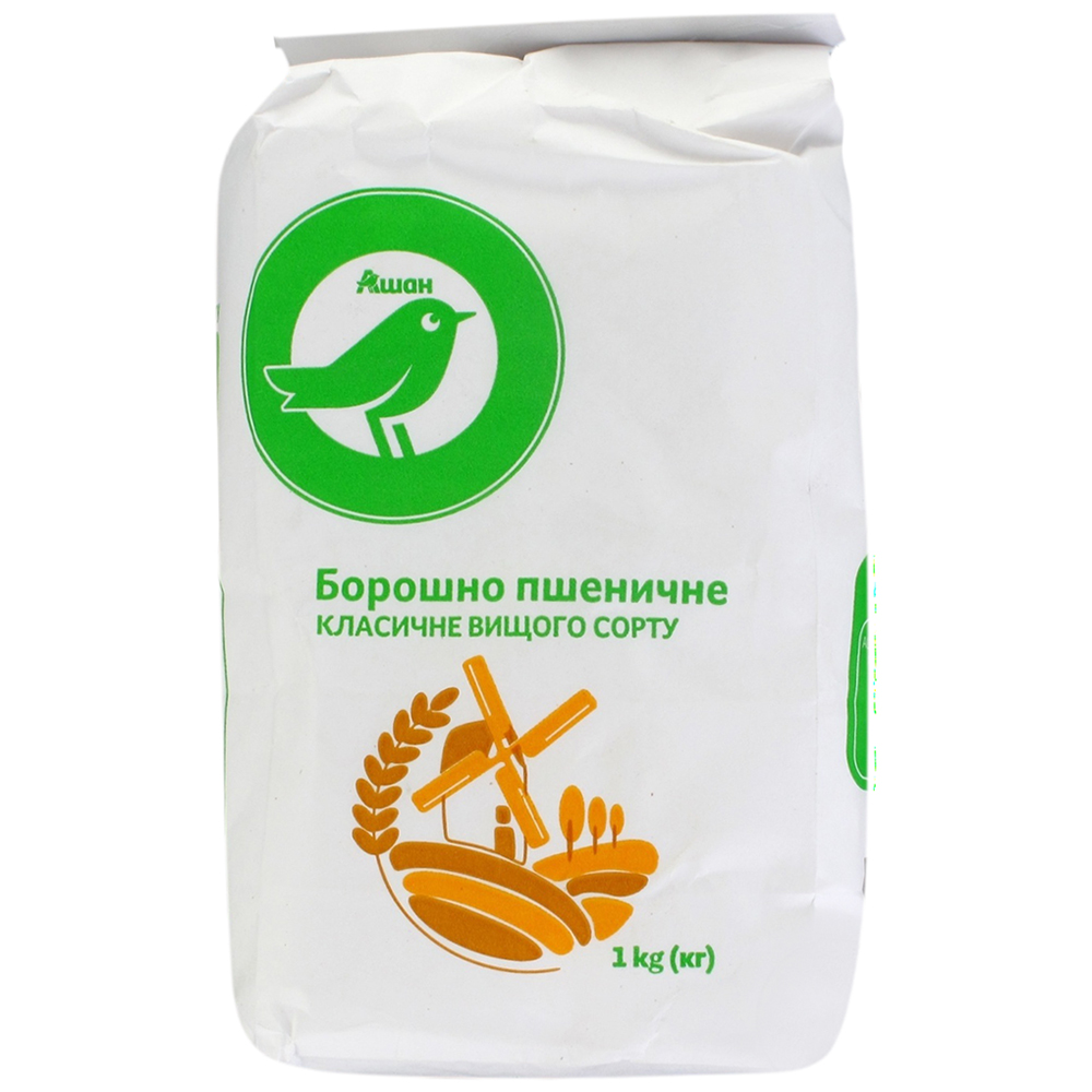 Мука пшеничная Auchan, высший сорт, 1 кг – купить в Киеве, Украине ...