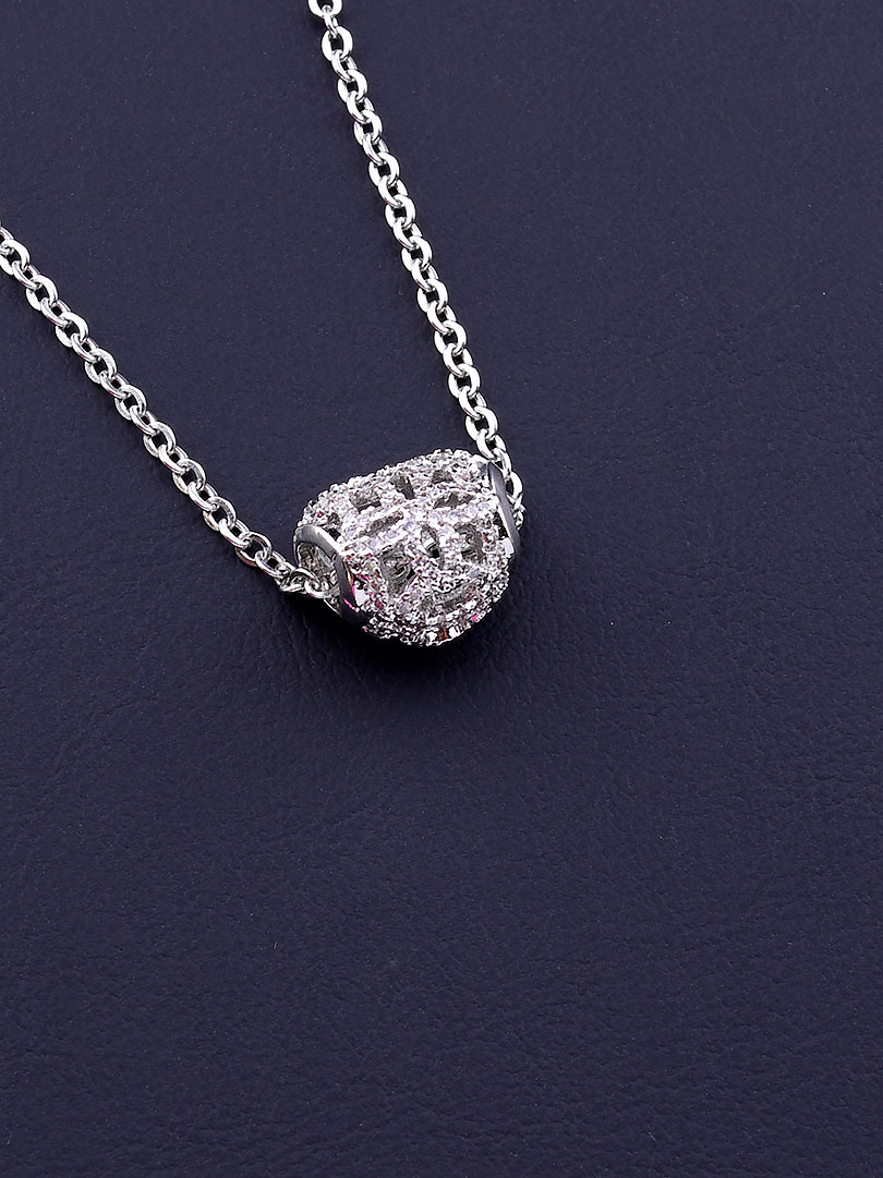 

Подвеска на шею Сердце Sunstones Фианит 45 см. 075015