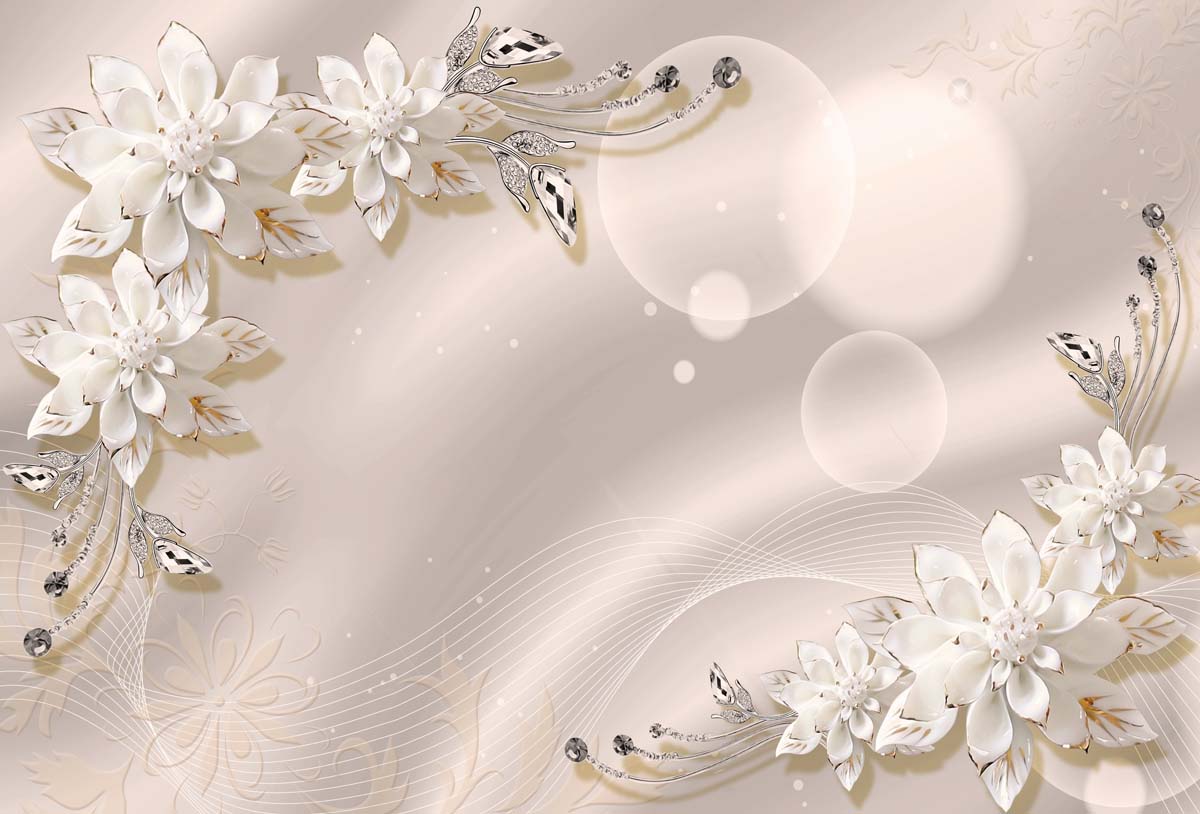

Фотообои WS Wallpaper Цветы на шелке 392*270 (31184) Сатин