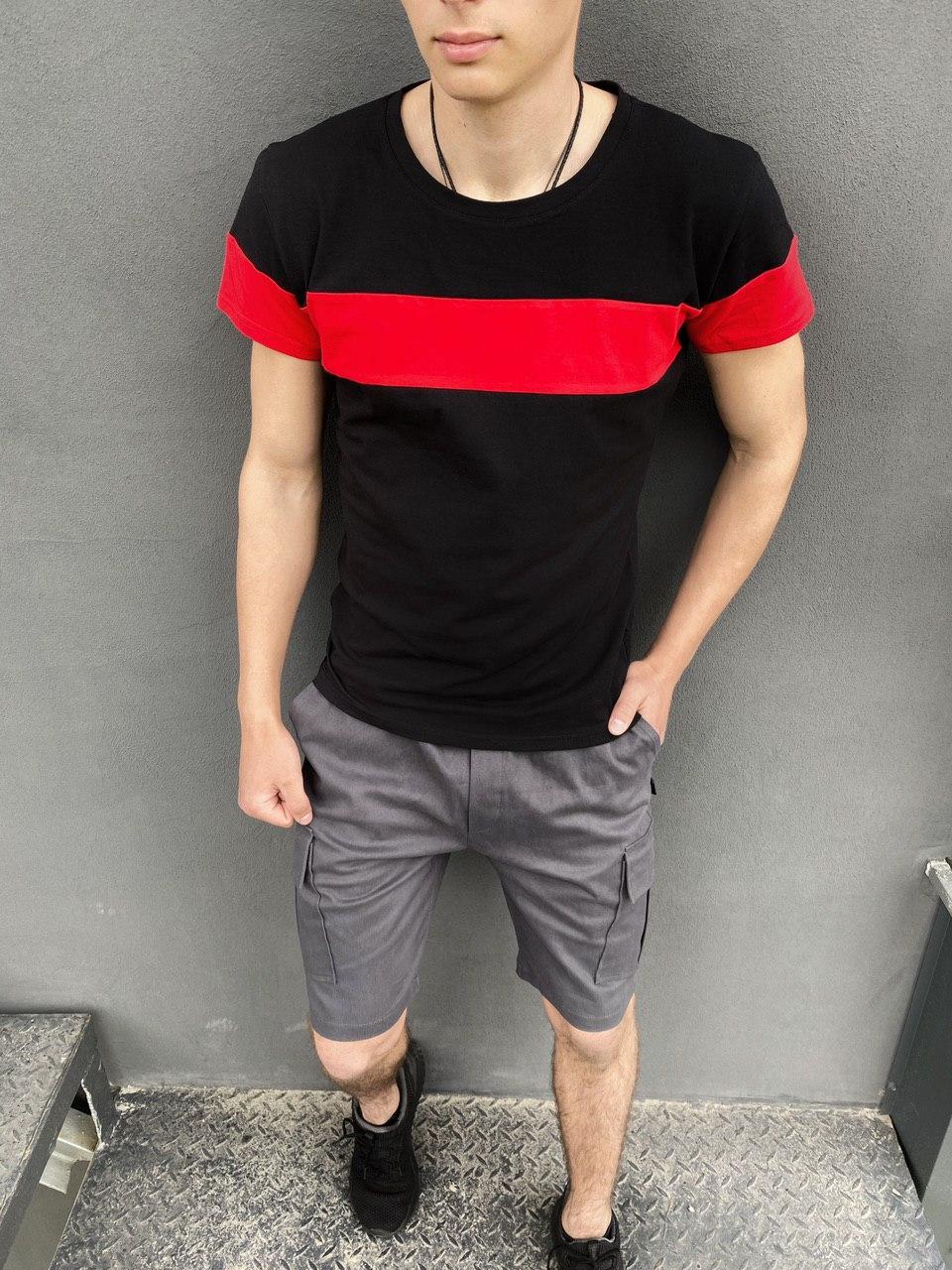 

Комплект Intruder Футболка "Color Stripe" черная - красная + Шорты Miami серые размер ХХL