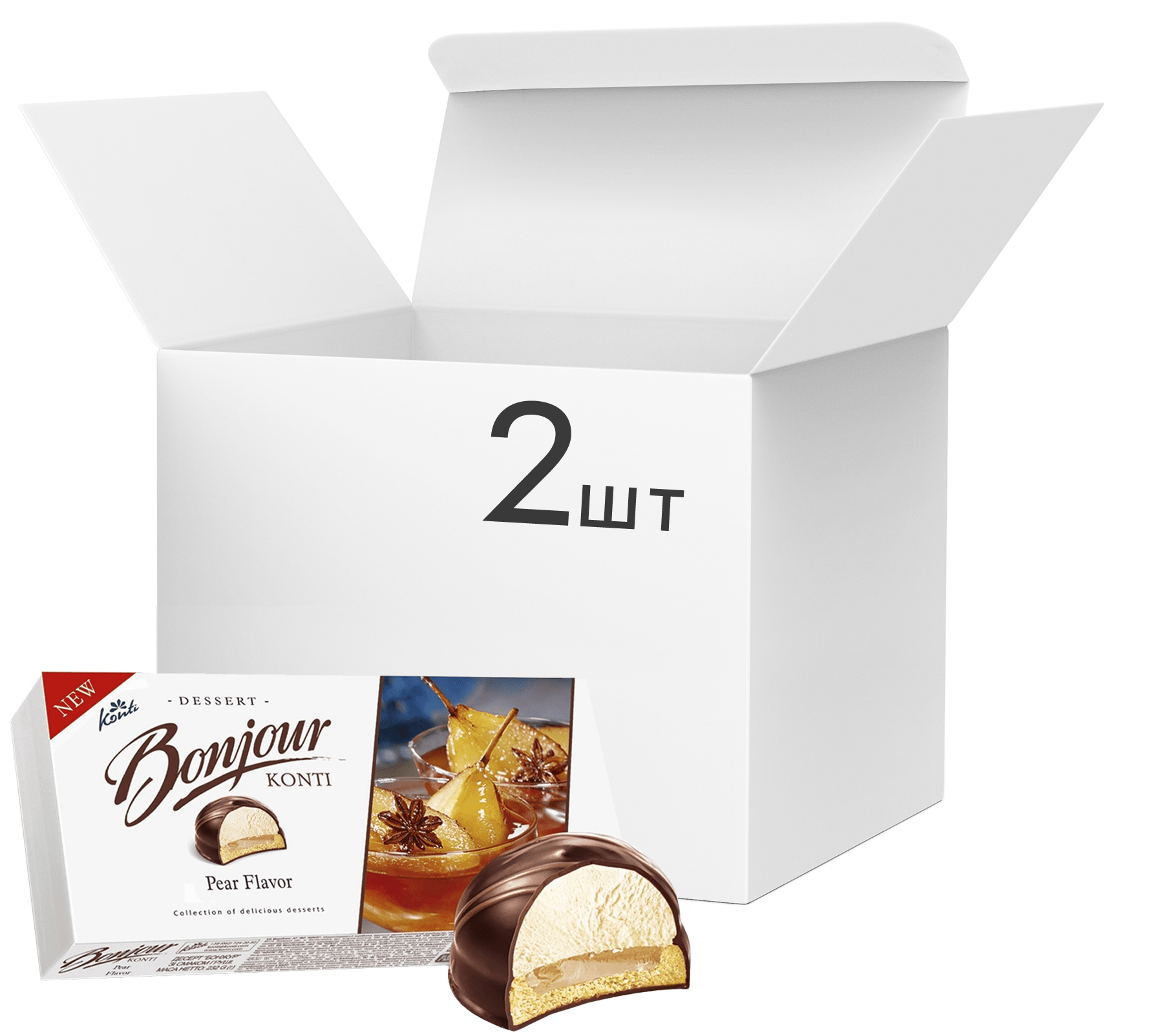 Упаковка конфет Konti Bonjour Десерт со вкусом груши 232 г х 2 шт ...