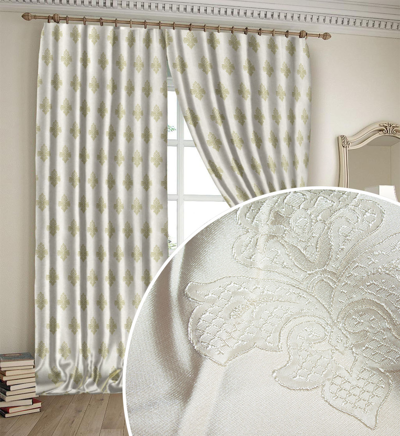 

Штора Ярема 64233 a 150х270 2 шт Кремовая (Индивидуальное изменение высоты)