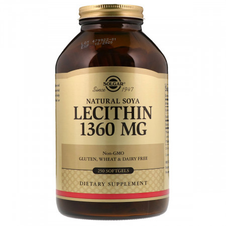 

Аминокислота лецитина из соевых бобов Solgar Natural Soya Lecithin 1360 мг (250 желатиновых капсул) (334143)