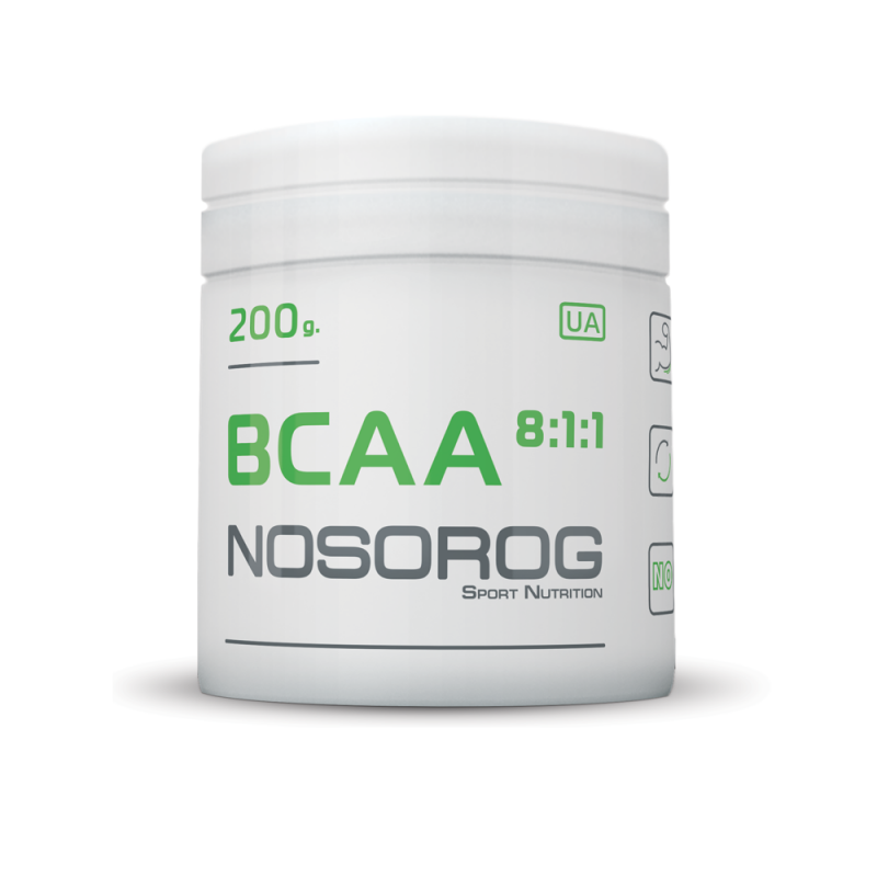 

BCAA аминокислоты NOSOROG BCAA 8:1:1 200 грамм Без вкуса (334247)