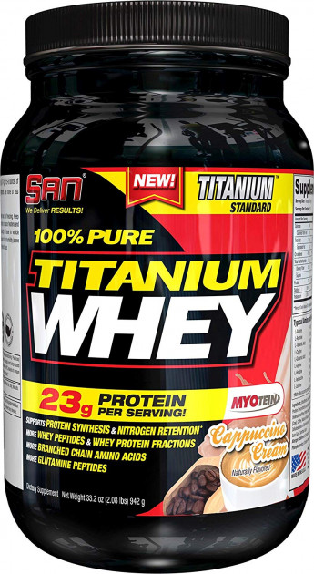 

Протеин SAN 100% Pure Titanium Whey 942 грамм Капучино (335274-5)