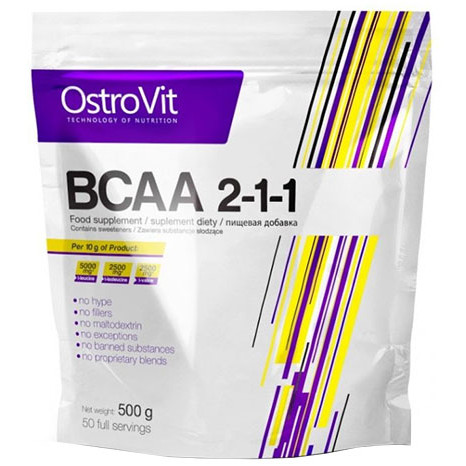 

BCAA аминокислоты Ostrovit Extra Pure BCAA 2:1:1 500 грамм апельсин (334483-2)