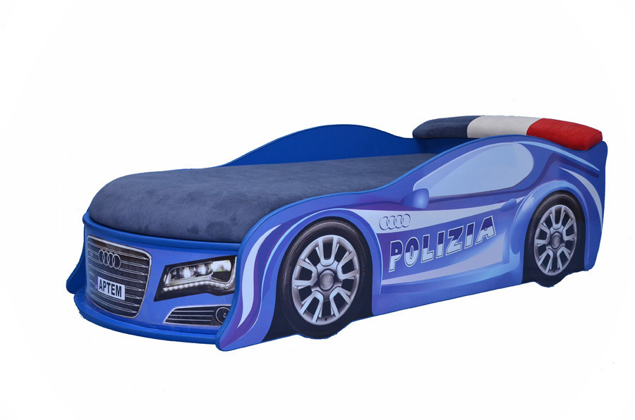 

Кроватка машина AUDI Полиция 150*70 с подъемным механизмом