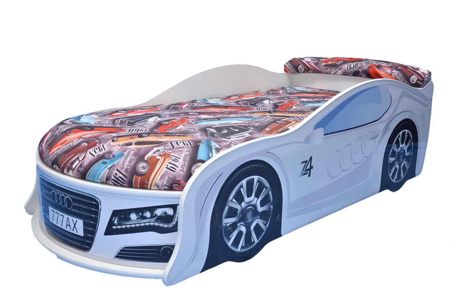 

Кроватка машина AUDI белая 150*70 без подъемного механизма