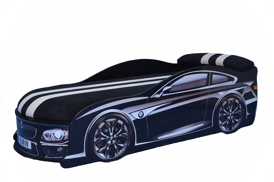 

Кроватка машина BMW черная 150*70 с подъемным механизмом