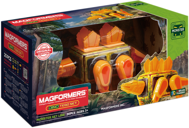 

Конструктор магнитный Magformers Динозавр Стегозавр 20 деталей (716001) (8809465531447)